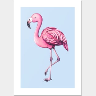 Pink flamingo Posters and Art